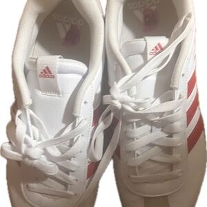 adidas Women's White and Red Sneakers